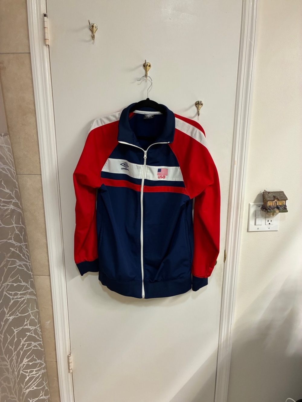 Umbro Navy & Red USA Zip Track Jacket Sz M
